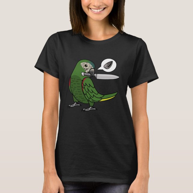 Camiseta Knife Parrot quiere semillas en Hahns Macaw (Anverso)