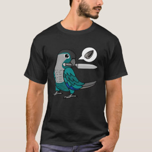 Camiseta Knife Parrot quiere semillas en la mejilla verde t