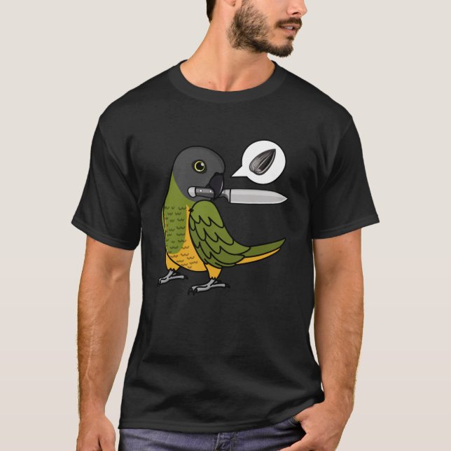 Camiseta Knife Parrot quiere semillas en loro Senegal (Anverso)