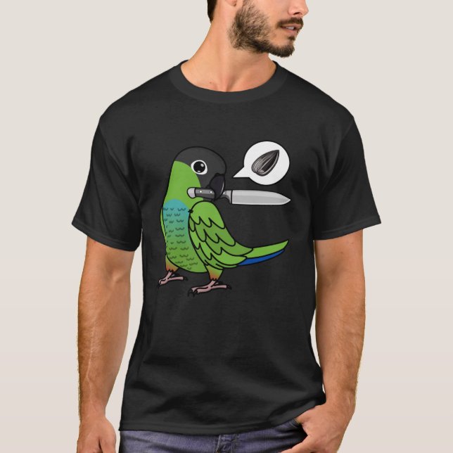 Camiseta Knife Parrot quiere semillas en Nanday Conure (Anverso)