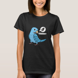 Camiseta Knife Parrot quiere semillas en perrito azul