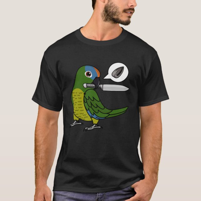 Camiseta Knife Parrot quiere semillas y le doy cuerpo a la  (Anverso)