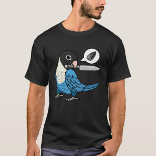 Camiseta Knife Parrot quiere semillas y yo azul enmascarado