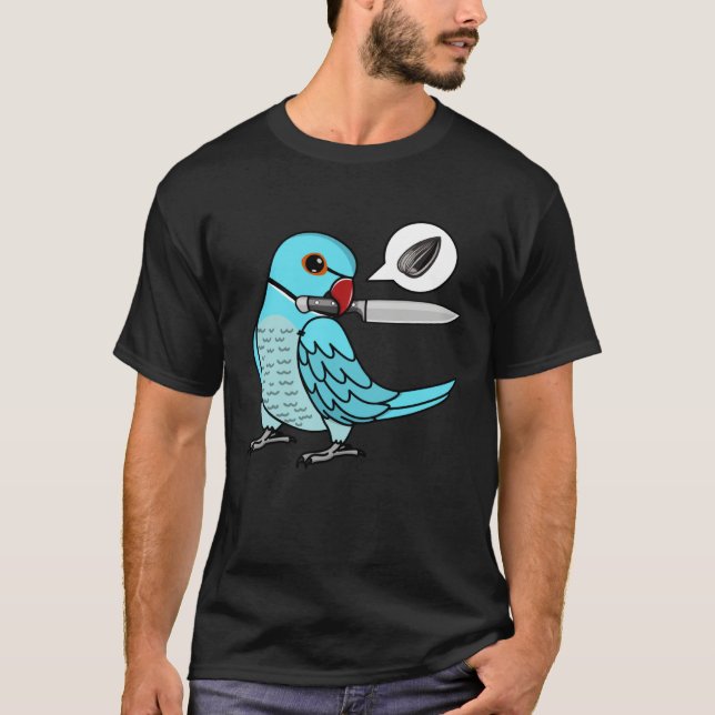 Camiseta Knife Parrot Wants Seeds I Blue Indian Ringneck (Anverso)