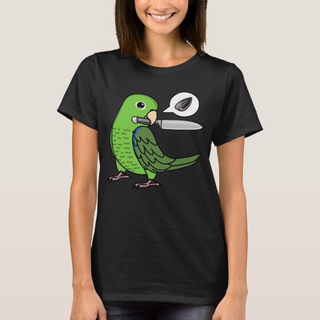 Camiseta Knife Parrot Wants Seeds I Green Parrotlet (Anverso)