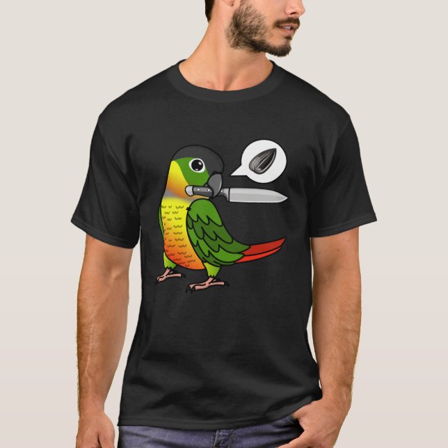 Camiseta Knife Parrot Wants Seeds I Yellow sided Green Chee (Anverso)