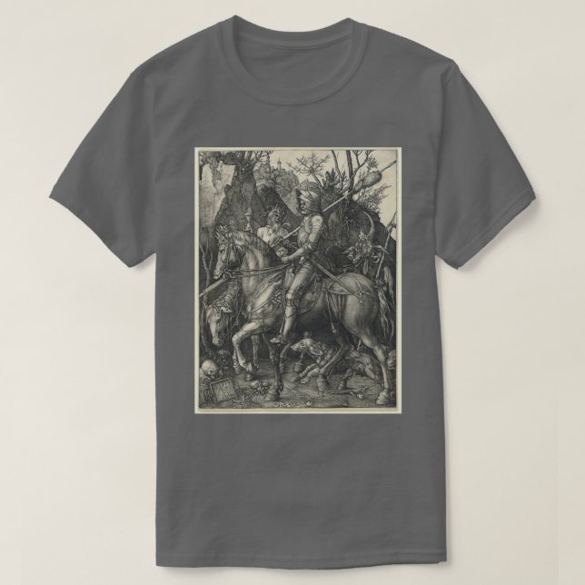 Camiseta Knight Death and Devil 1513 de Albrecht Drer (Diseño del anverso)