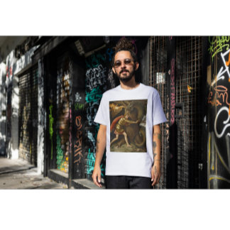 Camiseta Knight in Golden Armor vs. The Dragon