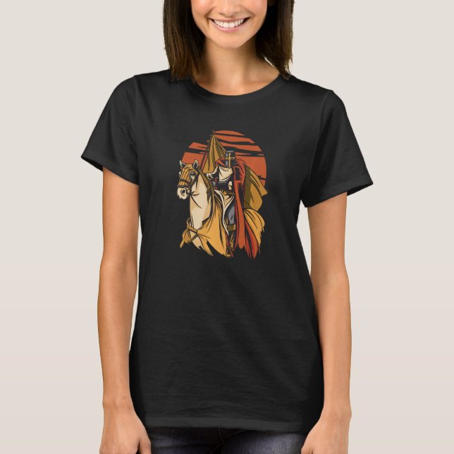 Camiseta Knight On Horse Medieval Renaissance Fair Premium (Anverso)
