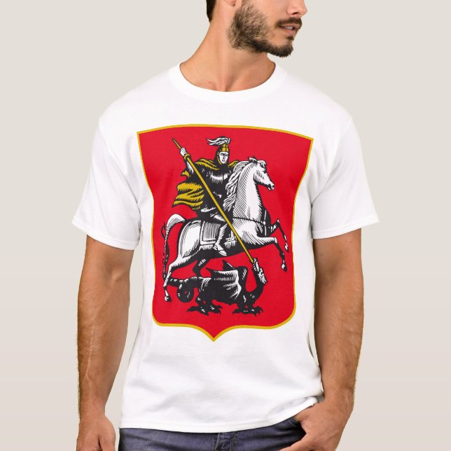 Camiseta Knight on horseback killing the dragon (Anverso)