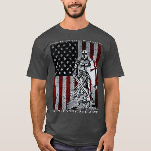 Camiseta Knight Templar a un cruzado de la bandera estadoun