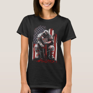 Camiseta Knight Templar arrodillando cruzado guerrero templ
