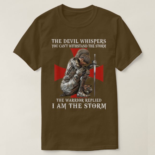 Camiseta Knight Templar Christian Women Warrior Of God I Am (Diseño del anverso)