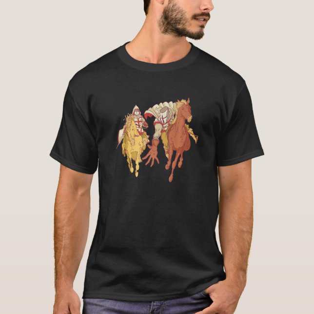 Camiseta Knights and Horses - Medieval Crusader Renaissance (Anverso)