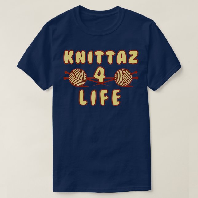 Camiseta Knittaz 4 Life Funny Knitting Club (Diseño del anverso)