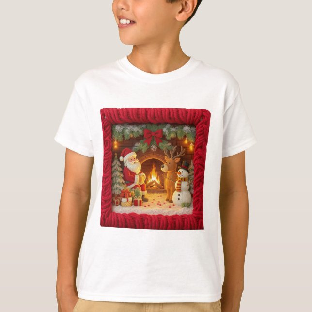 Camiseta Knitted Reindeer Christmas T-Shirt  (Anverso)