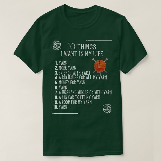 Camiseta Knitter Knitter Knitter de crochet Yarn (Diseño del anverso)