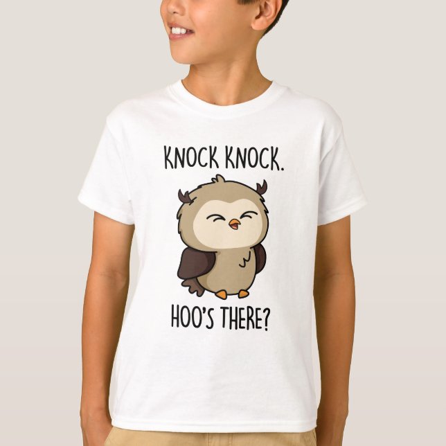 Camiseta Knock Knock Hoos There Funny Owl Pun (Anverso)