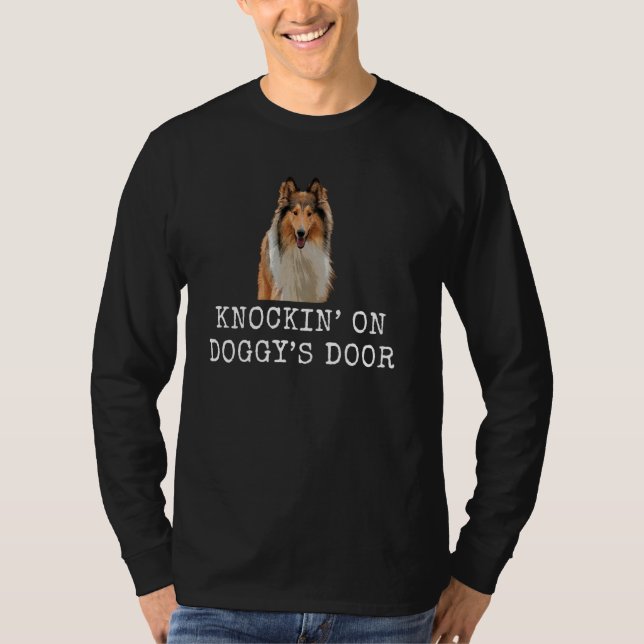 Camiseta Knockinu2019 En Doggyu2019S Door Funny Dog Dad y (Anverso)
