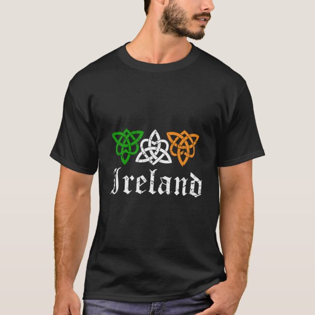 Camiseta Knot celta Irlanda Bandera irlandesa Tribal Mediev (Anverso)