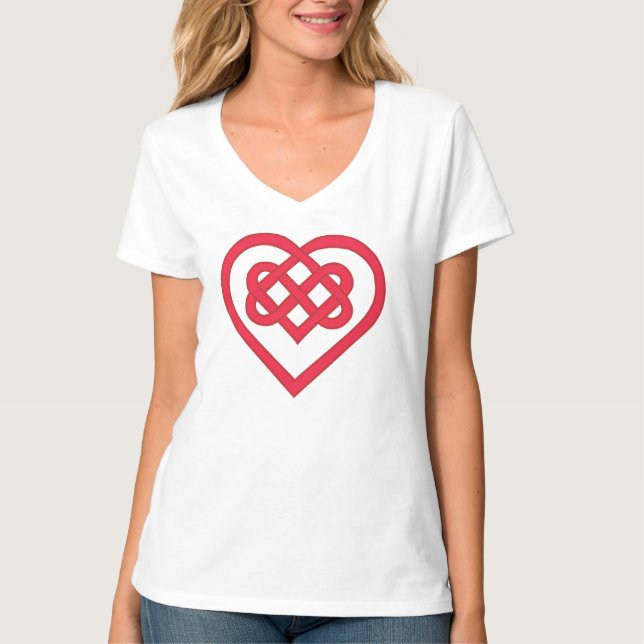 Camiseta Knot de amor celta en rojo (Anverso)