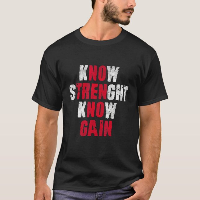 Camiseta kNOw TREN kNOw GAIN  trenbolone acetate bodybuildi (Anverso)