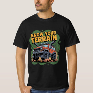 Camiseta Know Your Terrain 4x4 Off Road Truck Cartoon