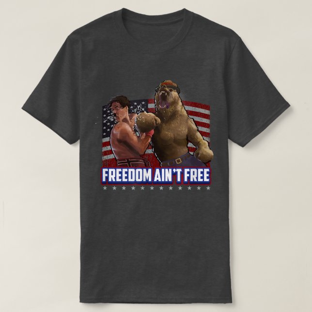 Camiseta KO de Merica Bear por la libertad EE.UU. Libertad (Diseño del anverso)