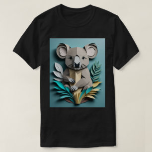 Camiseta Koala 3D de diseño de arte de papel