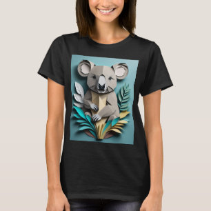 Camiseta Koala 3D de diseño de arte de papel
