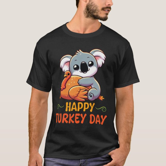 Camiseta Koala Abrazando a Turquía Feliz Día de Acción de G (Anverso)