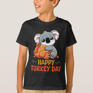 Camiseta Koala Abrazando a Turquía Feliz Día de Acción de G