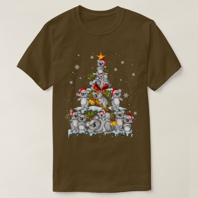 Camiseta Koala Animal Lover Xmas Regalo Árbol de Navidad Ko (Diseño del anverso)