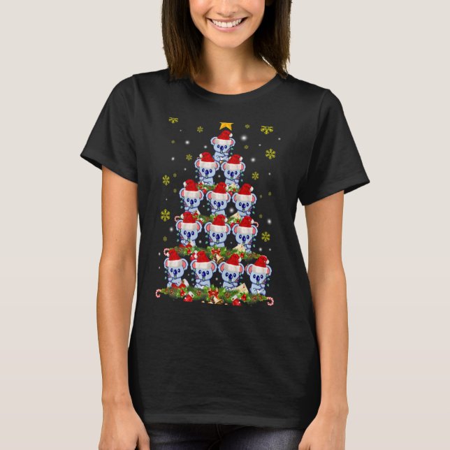 Camiseta Koala Animal Xmas Koala Christmas Tree T Shirt  (Anverso)