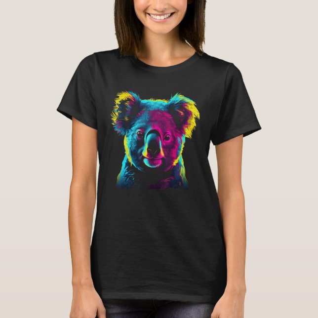 Camiseta Koala Artwork Colourful Animal Motif Koala (Anverso)