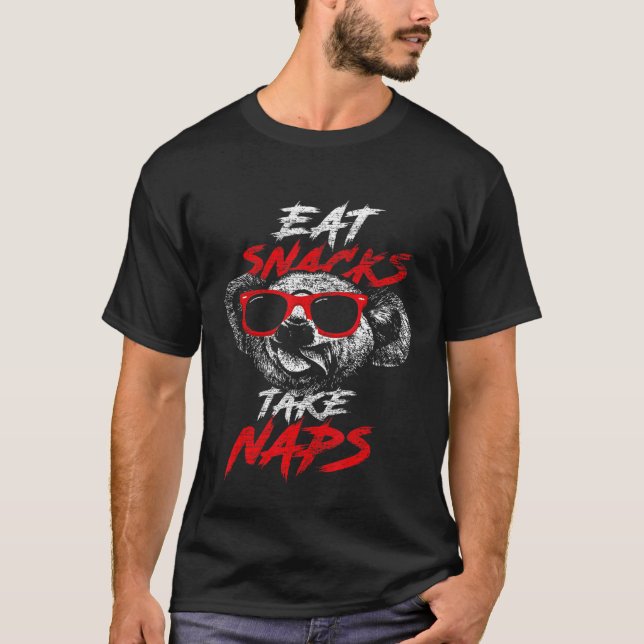 Camiseta Koala Bear Come Snacks Take Naps (Anverso)