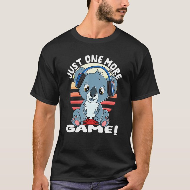 Camiseta Koala Bear Gamer Auriculares Jugando A Koala Solo  (Anverso)