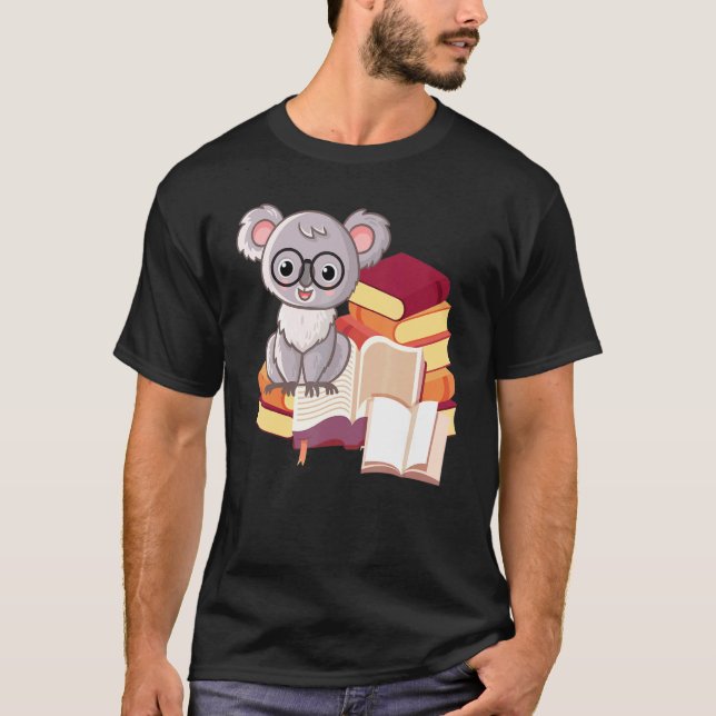 Camiseta Koala Bear Libraries leyendo libros Koala (Anverso)