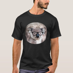 Camiseta Koala Bear Moon Nerd Hipster Glasses   Animal