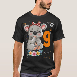 Camiseta Koala Bear Noveno Chica de Cumpleaños de 9 años K