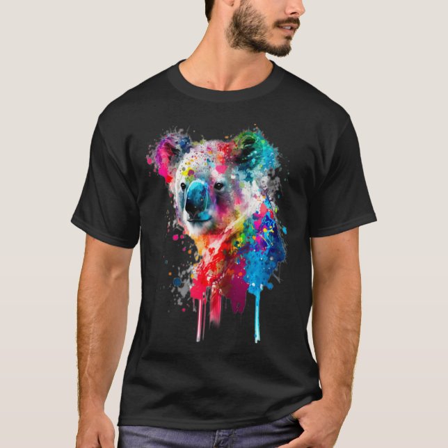 Camiseta Koala Bear Paint Splatter Australian Animal  Koala (Anverso)