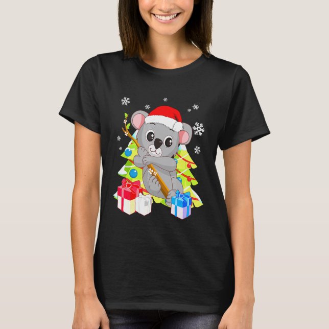 Camiseta Koala Bear Santa Christmas With Christmas Trees (Anverso)