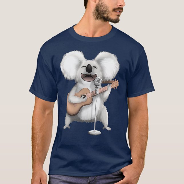 Camiseta Koala Bear Singing Guitar Player Musician Music (Anverso)