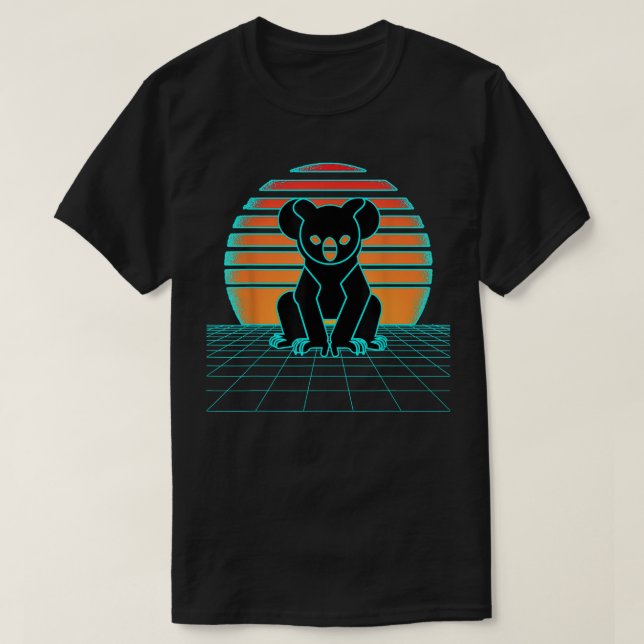 Camiseta Koala Bear Synthwave Aesthetic 80s Style Animal (Diseño del anverso)