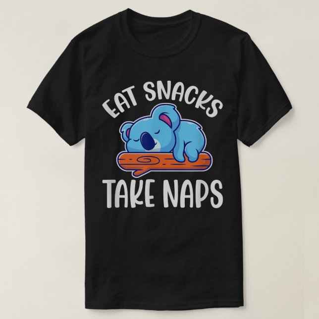 Camiseta Koala Come Snacks Toma Napas Dormiendo El Oso Koal (Diseño del anverso)