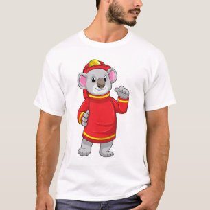 Camiseta Koala como bombero con casco