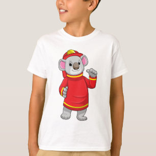 Camiseta Koala como bombero con casco