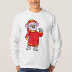 Camiseta Koala como bombero con casco