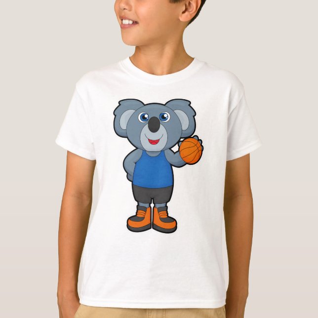 Camiseta Koala como jugador de baloncesto con baloncesto (Anverso)