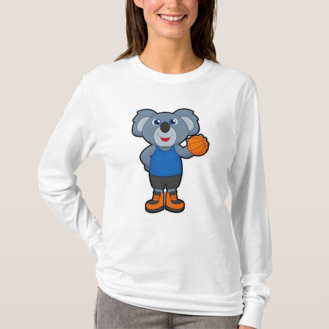 Camiseta Koala como jugador de baloncesto con baloncesto (Anverso)